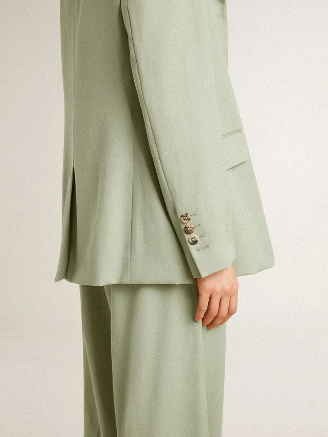 Blazer pour femme en laine vert sauge