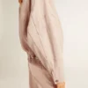 Blouson aviateur en denim teint en rose pour femme