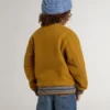 Blouson aviateur en laine pour enfant, jaune ocre, avec écusson