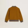 Blouson aviateur en laine pour enfant, jaune ocre, avec écusson