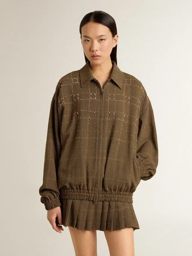 Blouson aviateur en laine pour femme