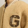 Blouson aviateur en polaire beige pour enfant