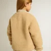 Blouson aviateur en polaire beige pour enfant