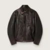 Blouson aviateur pour homme en cuir nappa bordeaux