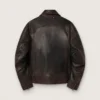 Blouson aviateur pour homme en cuir nappa bordeaux