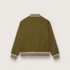Blouson aviateur unisexe Journey en sergé de nylon vert militaire avec écusson brodé