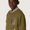 Blouson aviateur unisexe Journey en sergé de nylon vert militaire avec écusson brodé
