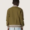 Blouson aviateur unisexe Journey en sergé de nylon vert militaire avec écusson brodé