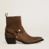 Bottes basses Debbie en daim gris tourterelle avec boucle amovible