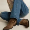 Bottes basses Debbie en daim gris tourterelle avec boucle amovible