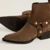 Bottes basses Debbie en daim gris tourterelle avec boucle amovible