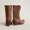 Bottes basses pour femme en daim délavé marron foncé