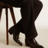 Bottes basses Wish Star en cuir noir avec étoile incrustée ton sur ton