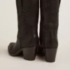 Bottes basses Wish Star en cuir noir avec étoile incrustée ton sur ton