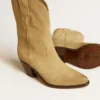 Bottes basses Wish Star en daim ciré couleur sable avec broderie en forme d’étoile