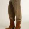 Bottes basses Wish Star en daim cognac avec étoile brodée ton sur ton