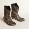Bottes basses Wish Star pour femme en cuir noir ornées d’une étoile argentée