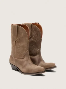 Bottes basses Wish Star pour femme en daim gris avec broderie étoilée