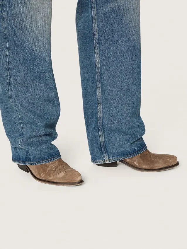 Bottes basses Wish Star pour femme en daim gris avec broderie étoilée