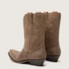 Bottes basses Wish Star pour femme en daim gris avec broderie étoilée
