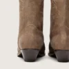 Bottes basses Wish Star pour femme en daim gris avec broderie étoilée