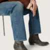 Bottes basses Wish Star pour homme en cuir noir ornées d’une étoile argentée