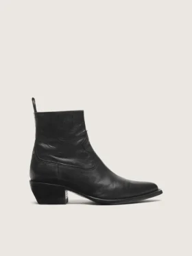 Bottes Debbie basses pour homme en cuir noir