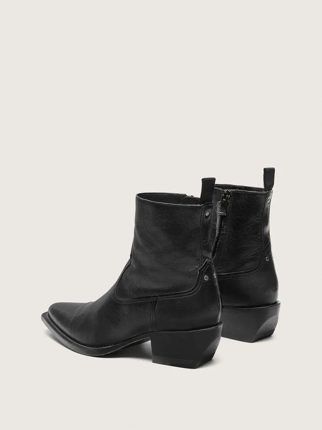 Bottes Debbie basses pour homme en cuir noir