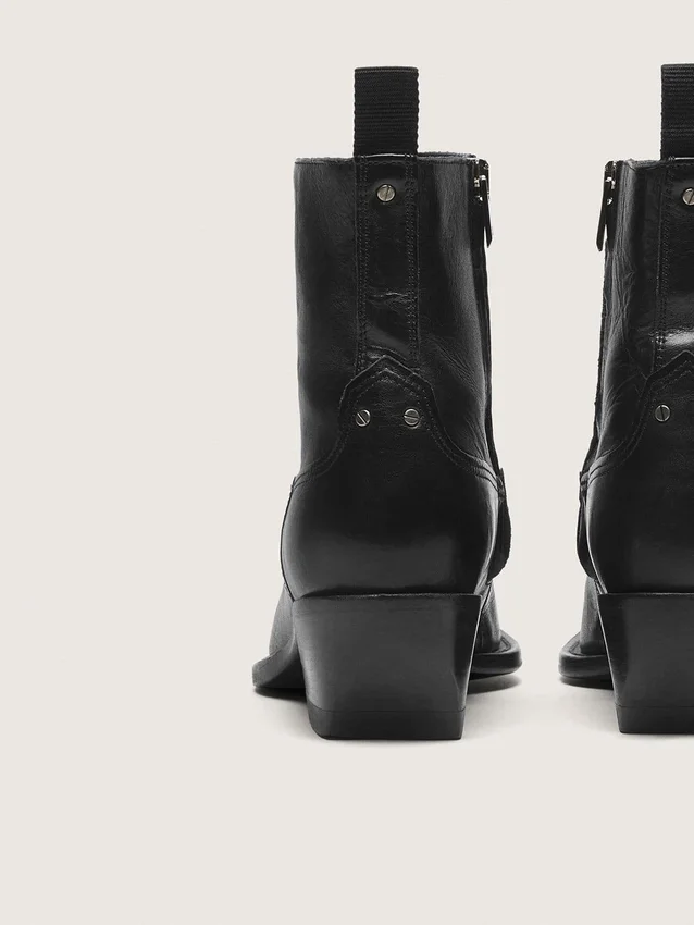 Bottes Debbie basses pour homme en cuir noir