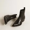 Bottes Debbie pour femme en cuir noir