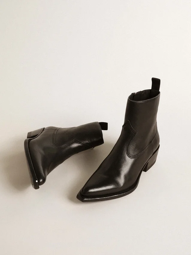 Bottes Debbie pour femme en cuir noir