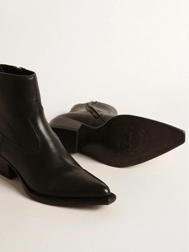 Bottes Debbie pour femme en cuir noir