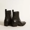 Bottes Debbie pour femme en cuir noir