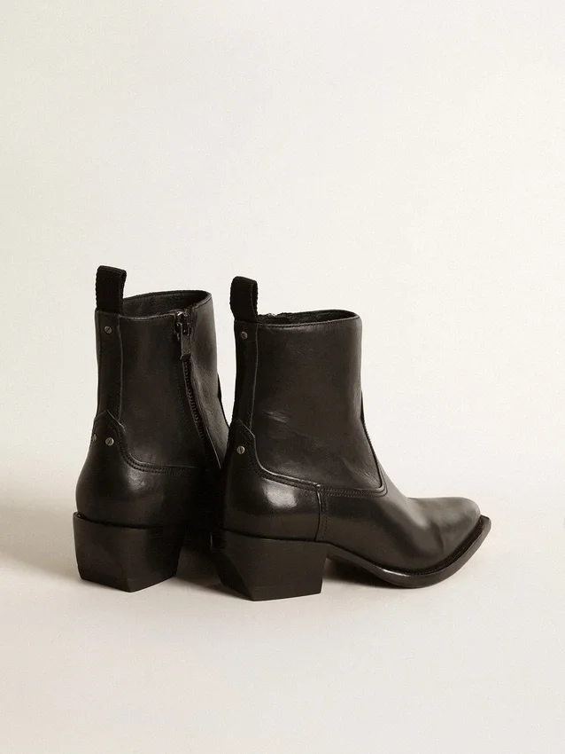 Bottes Debbie pour femme en cuir noir