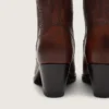 Bottes hautes Wish Star pour femme en cuir marron avec broderies florales