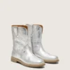 Bottes Junior Wish en cuir métallisé argenté avec broderie étoilée