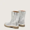Bottes Junior Wish en cuir métallisé argenté avec broderie étoilée