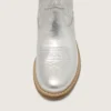 Bottes Junior Wish en cuir métallisé argenté avec broderie étoilée