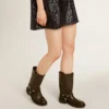 Bottes Kurt en cuir noir avec boucle argentée