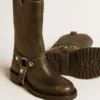 Bottes Kurt en cuir noir avec boucle argentée