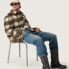 Bottes motardes hautes pour homme en cuir noir avec bride et boucle argentée