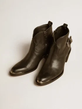 Bottes Patty en cuir noir