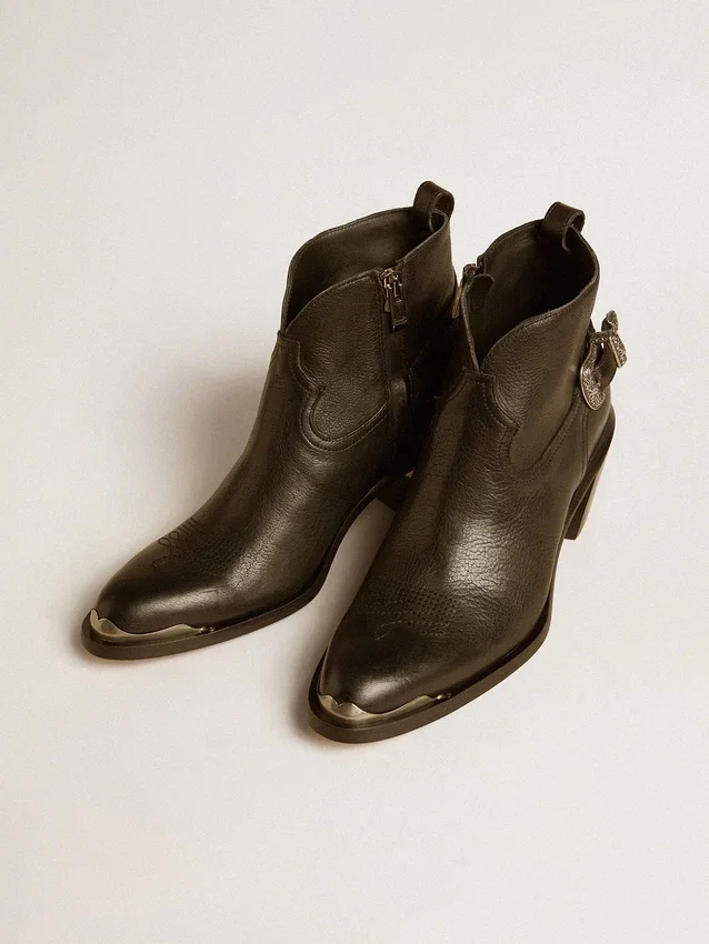 Bottes Patty en cuir noir