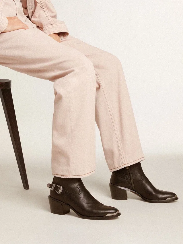Bottes Patty en cuir noir