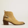 Bottes Patty en daim ciré couleur sable