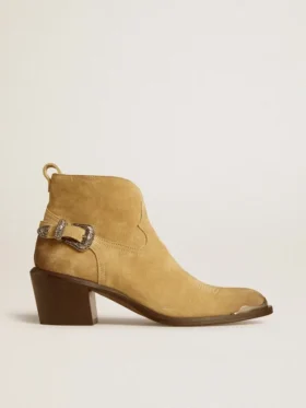 Bottes Patty en daim ciré couleur sable