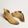 Bottes Patty en daim ciré couleur sable