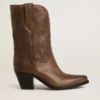 Bottes Wish Star en cuir gris tourterelle avec incrustations ton sur ton
