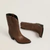 Bottes Wish Star en cuir gris tourterelle avec incrustations ton sur ton