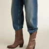 Bottes Wish Star en cuir gris tourterelle avec incrustations ton sur ton